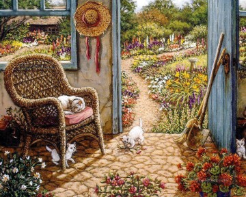 potting shed garden Oil Paintings